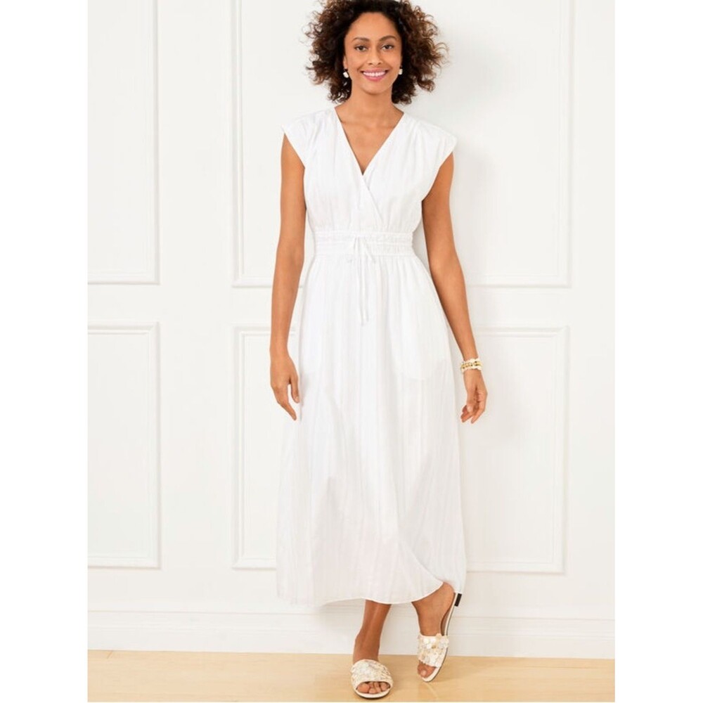 Talbots V-Neck Tencel Midi Dress